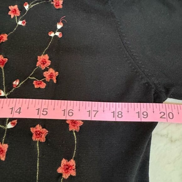 Silk Club Collection vintage 2 piece set cardigan embroidered silk blend size PL - Picture 5 of 6